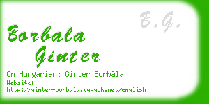 borbala ginter business card